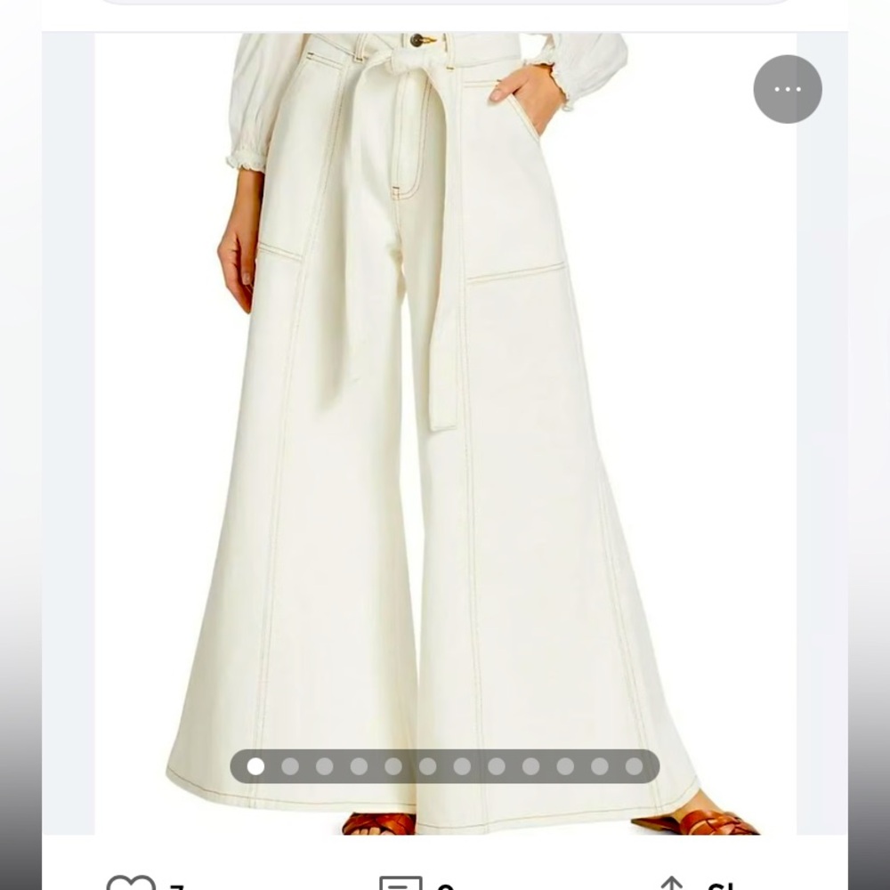 NWOT Farm Rio extreme wide leg twill pants  Sz M